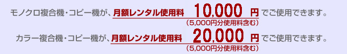 月額レンタル使用料